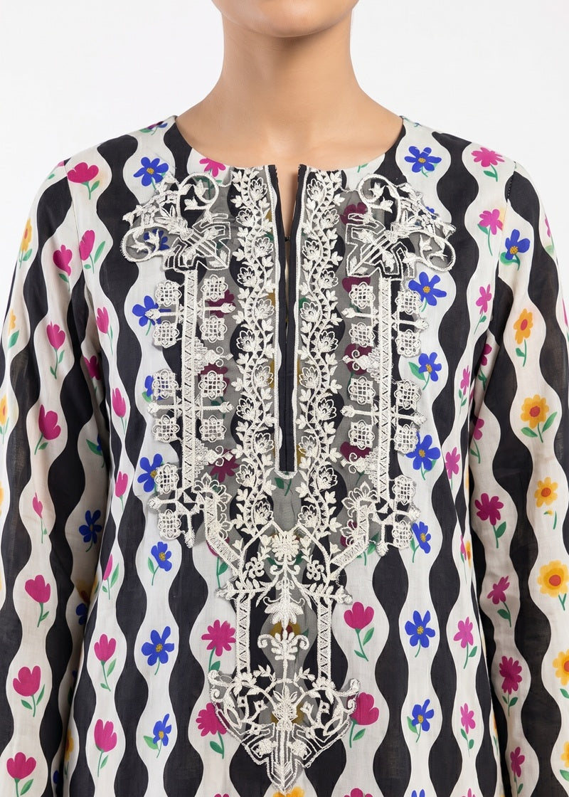 Noir Garden Embroidered Short Kurti