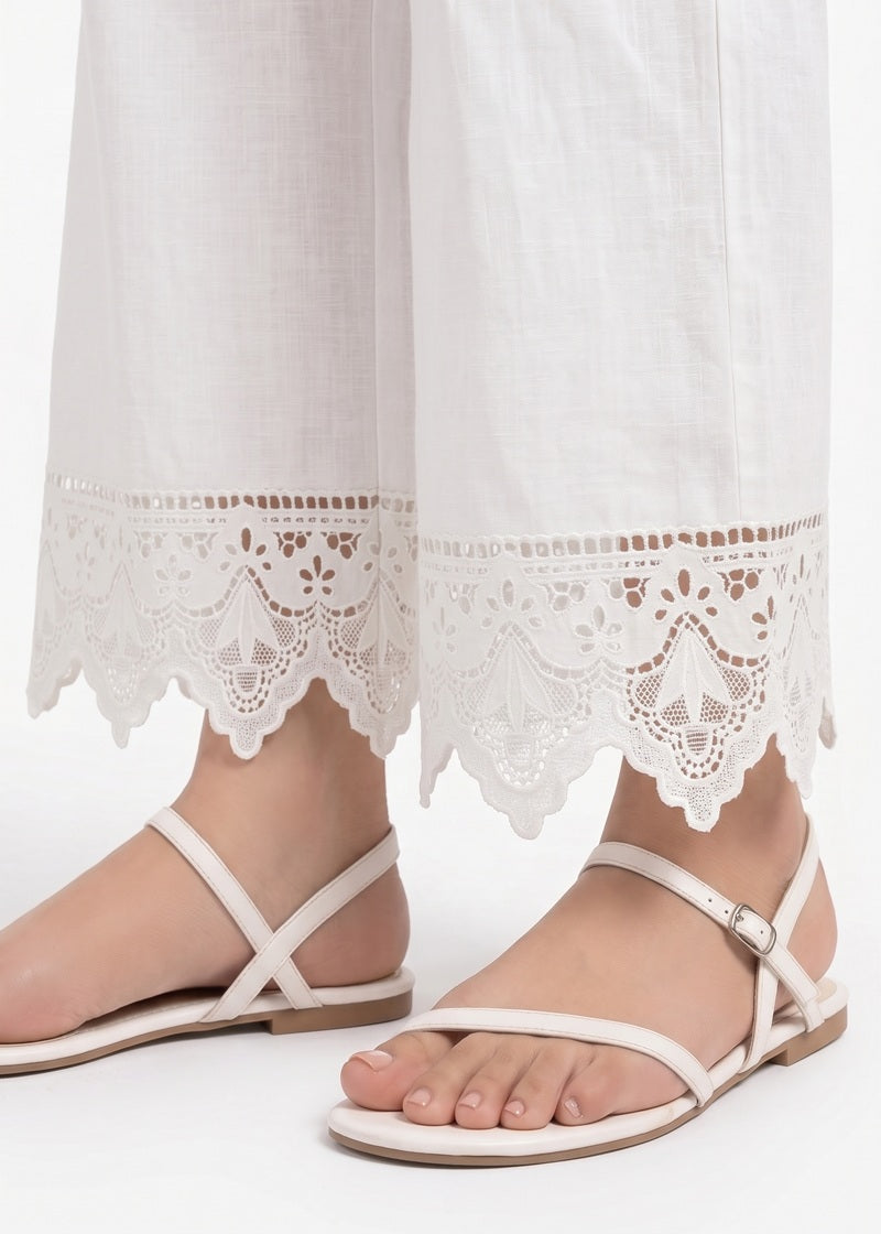 Ivory Lace Hem Trouser