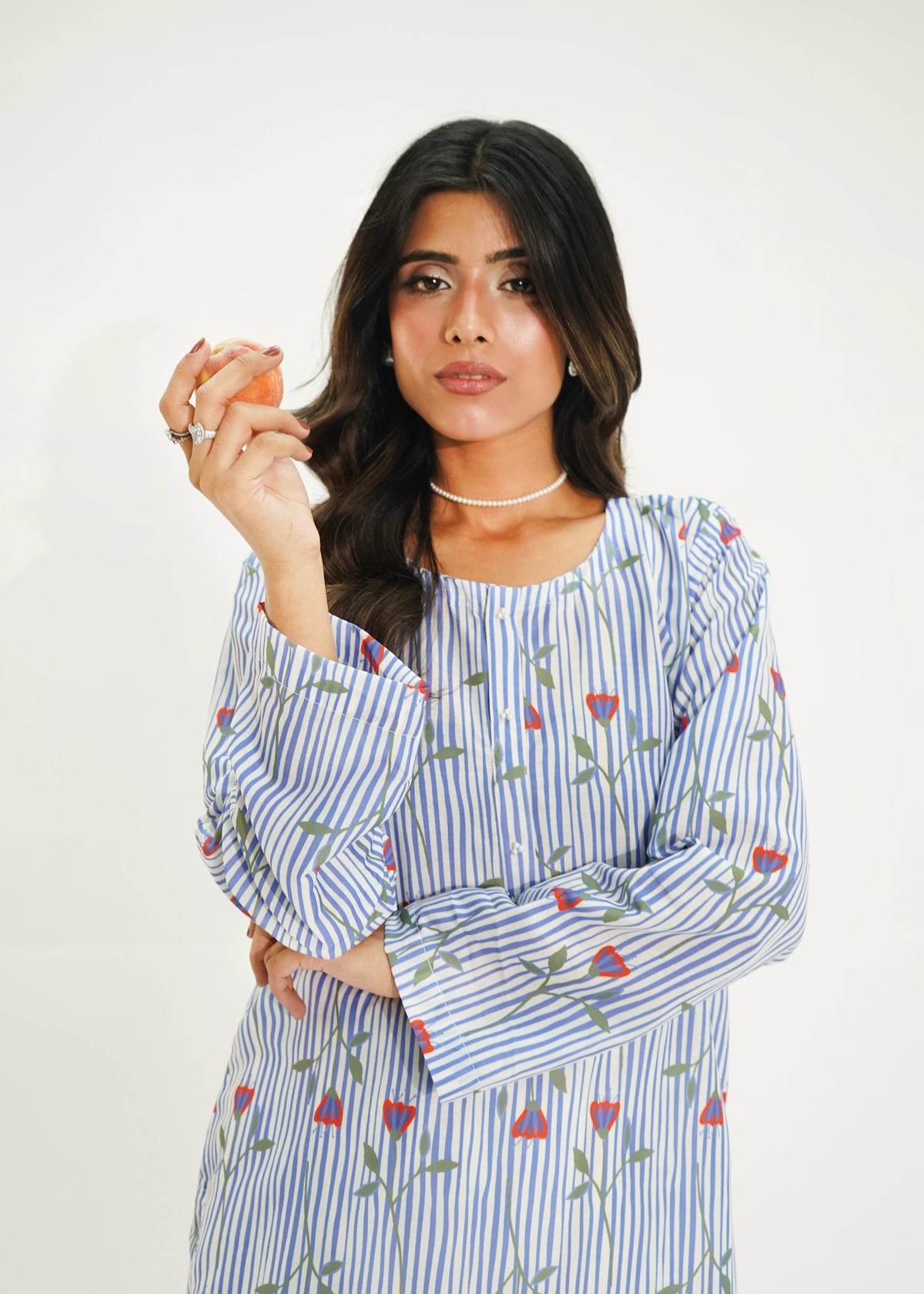 1 PIECE -BLUE STRIP LAWN SHIRT