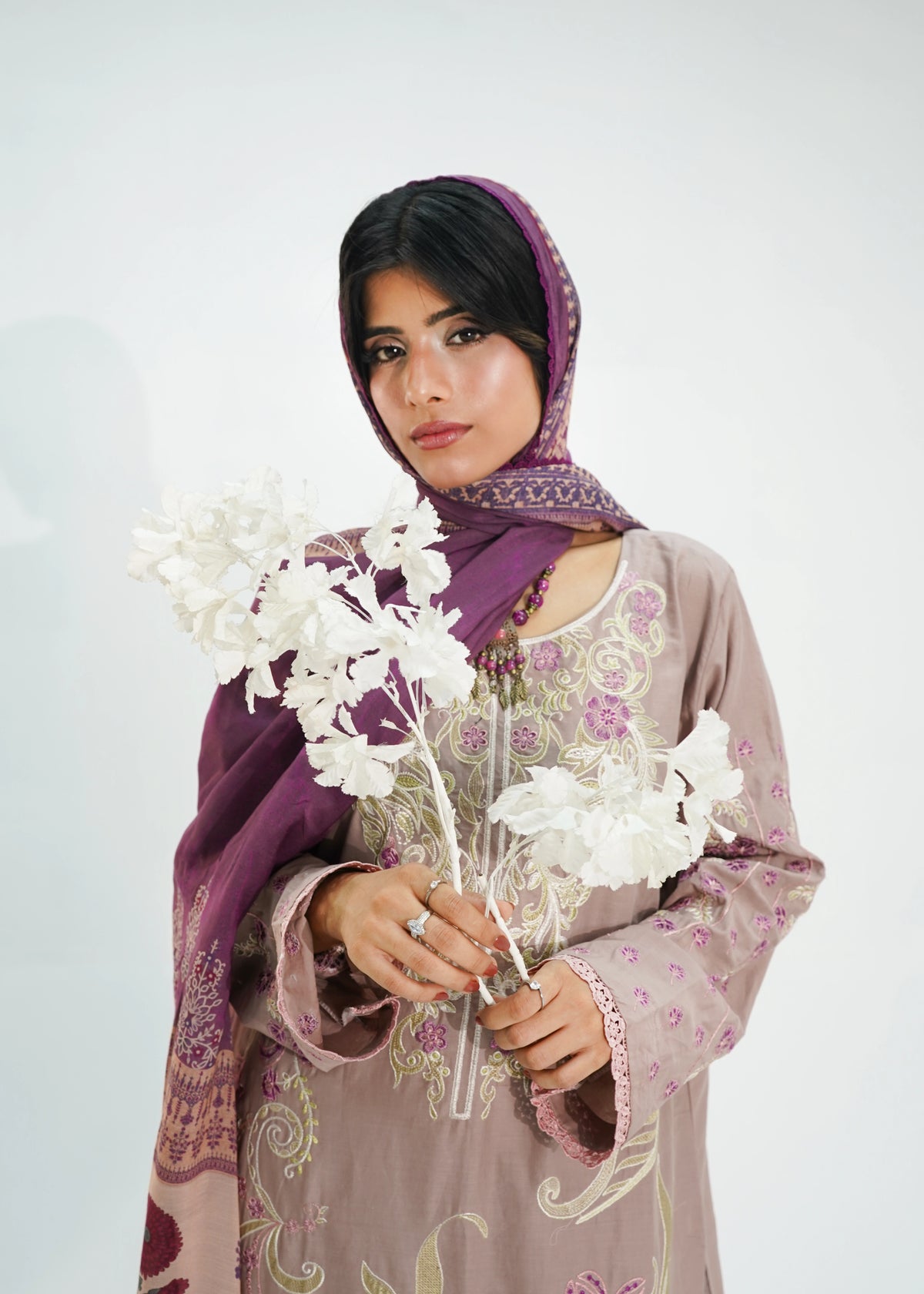 3 PIECE – MAUVE BLOOM EMBROIDERED LAWN SUITE