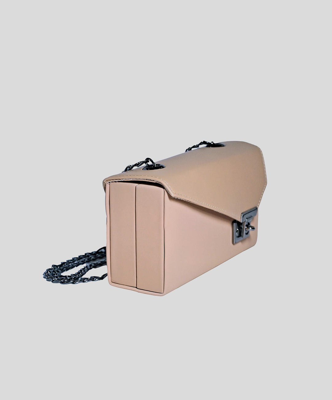 Luxe Beige Chain Crossbody Bag