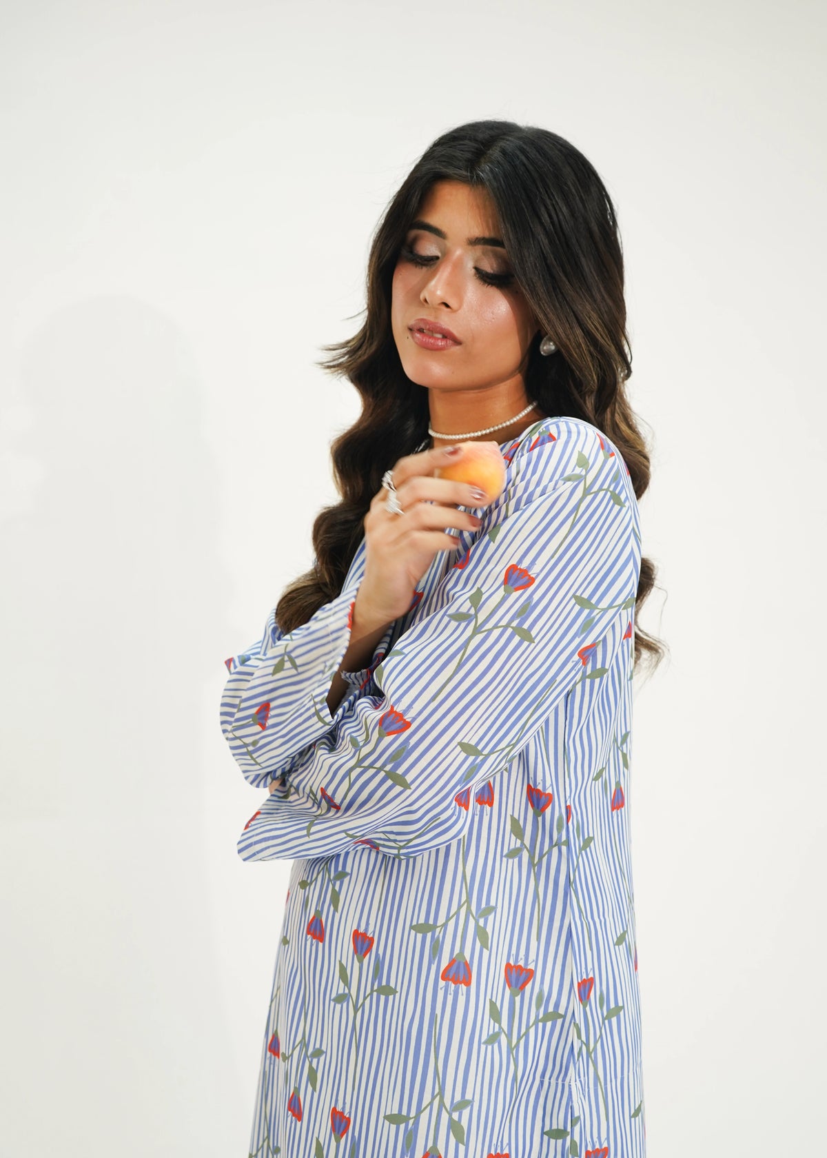 1 PIECE -BLUE STRIP LAWN SHIRT