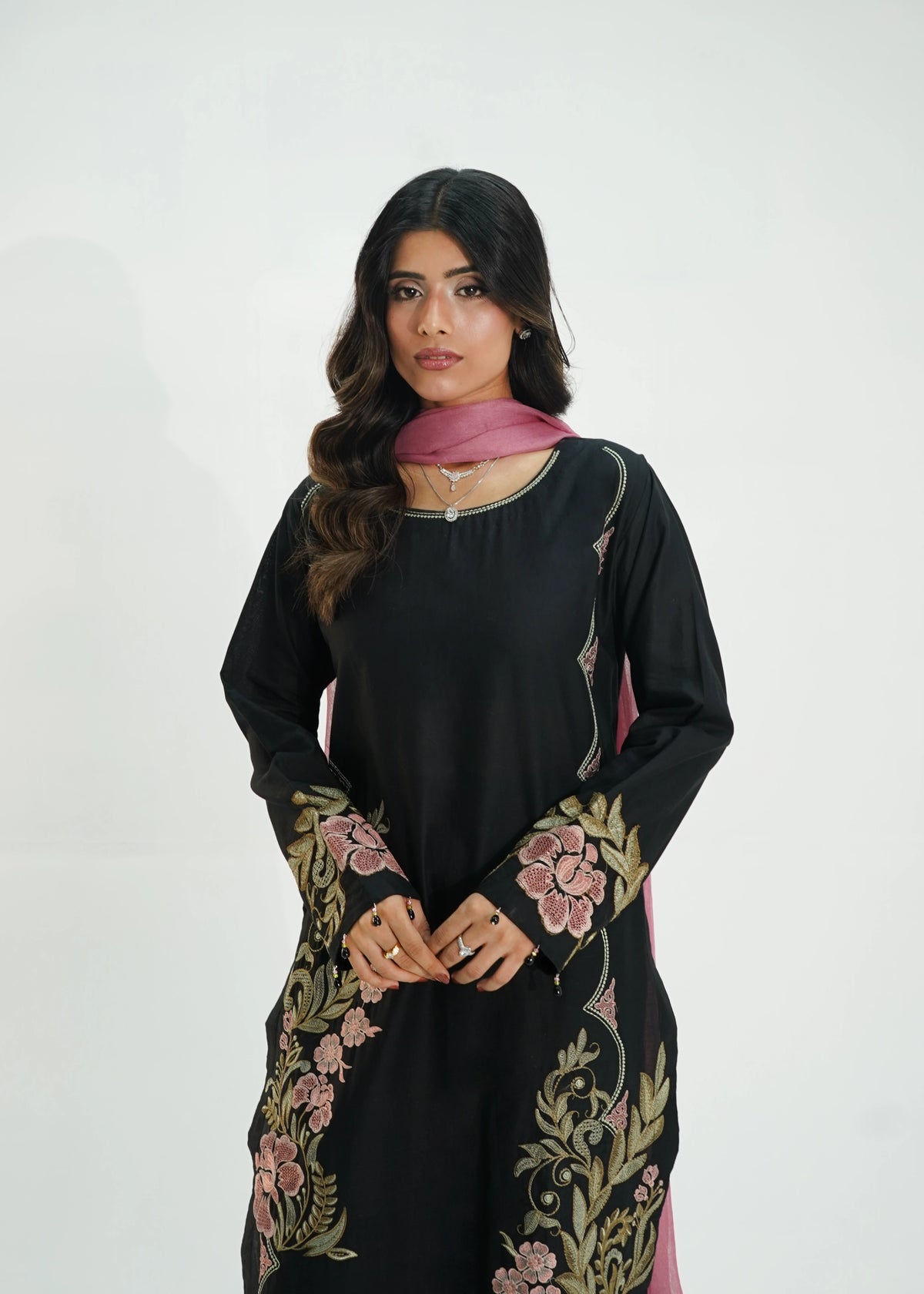 3 PIECE – MIDNIGHT BLOSSOM EMBROIDERED LAWN SUITE