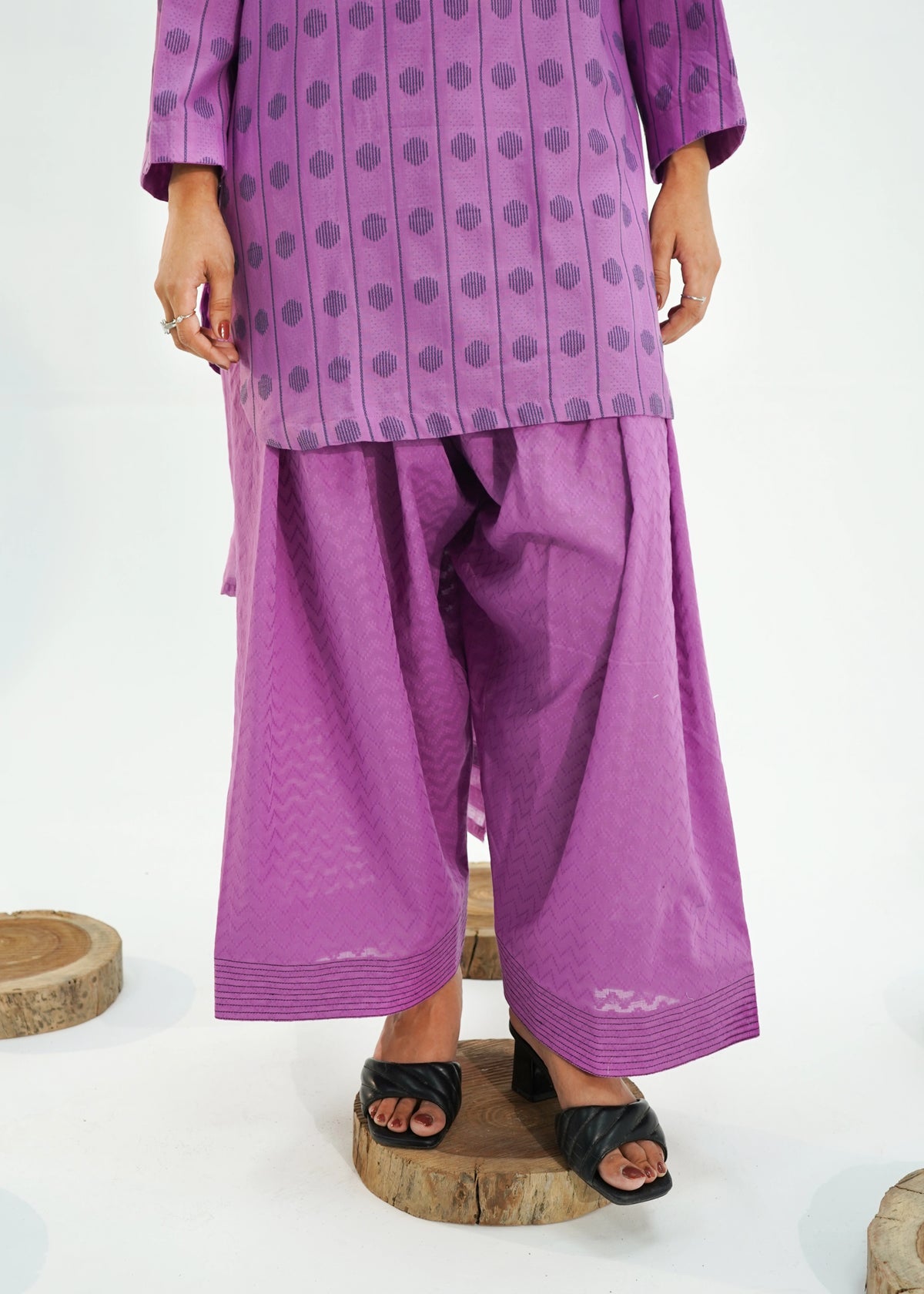 3 PIECE – ORCHID PURPLE LAWN JECQUARD SUITE