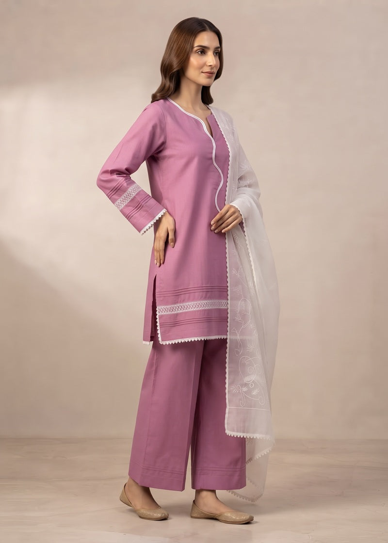 Blush Rose Embroidered 3-Piece Suit