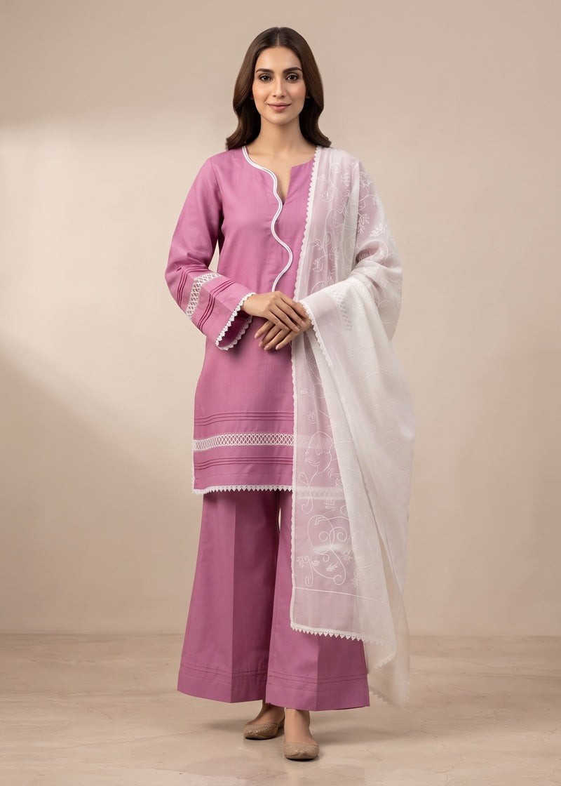 Blush Rose Embroidered 3-Piece Suit