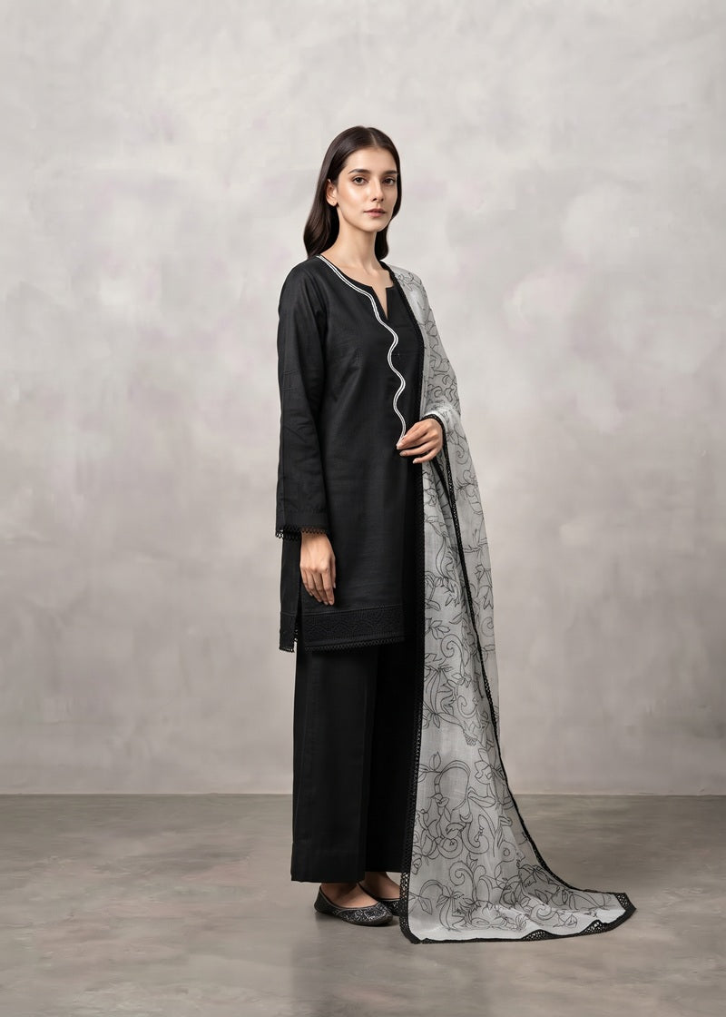 Midnight Grace Embroidered 3-Piece Suit