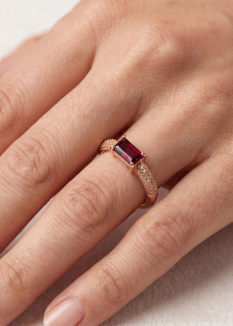 Crimson Royale Emerald Ring