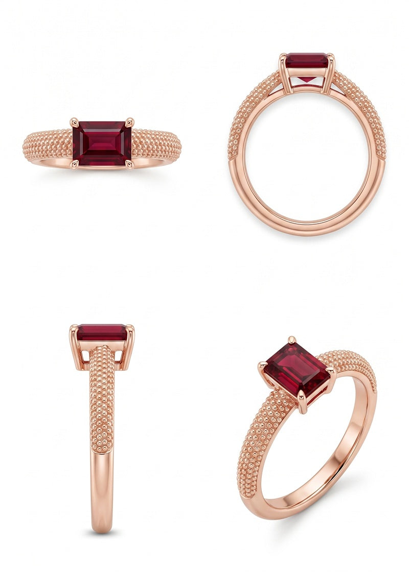 Crimson Royale Emerald Ring