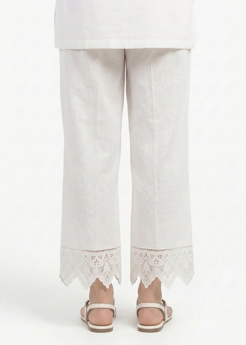 Ivory Lace Hem Trouser