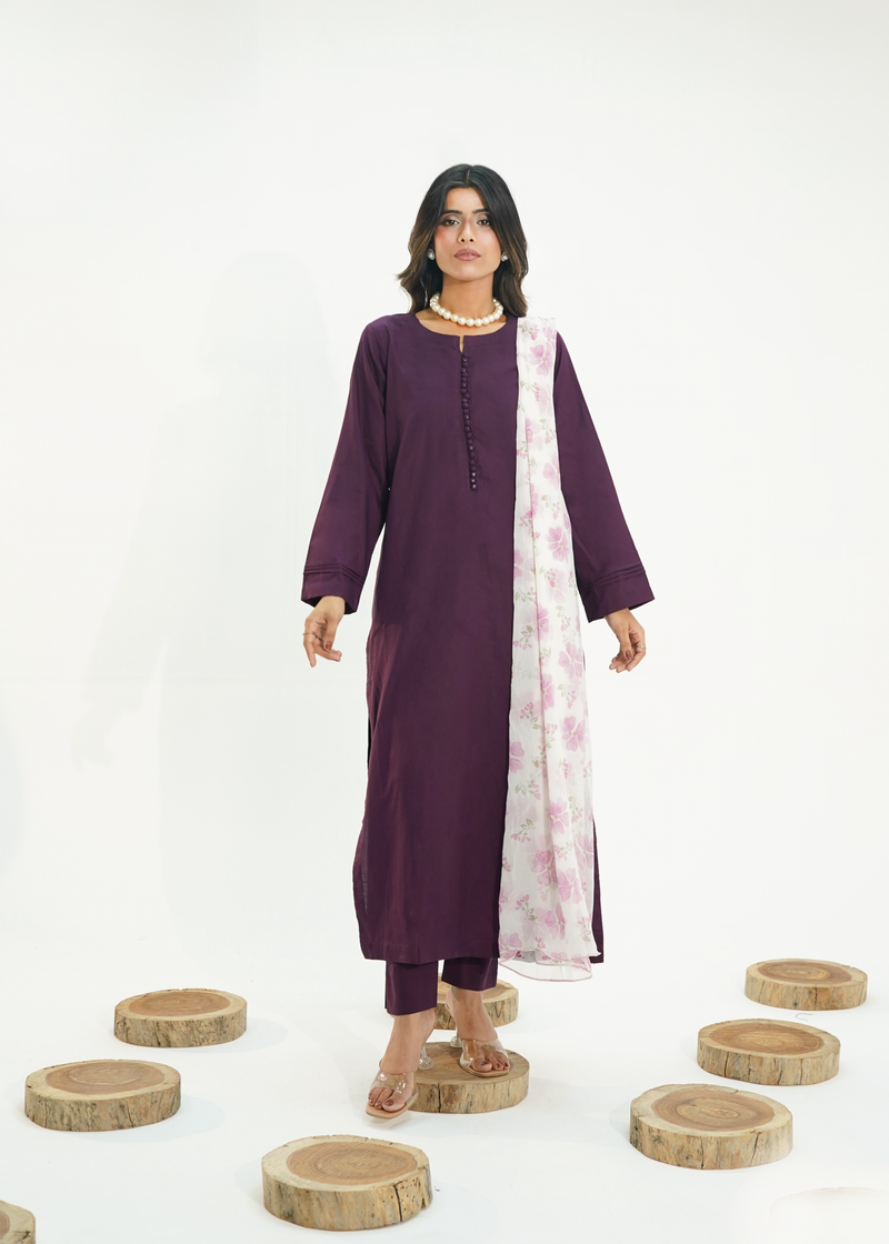 3 PIECE – PLUM EXQUISITELY LAWN SUITE