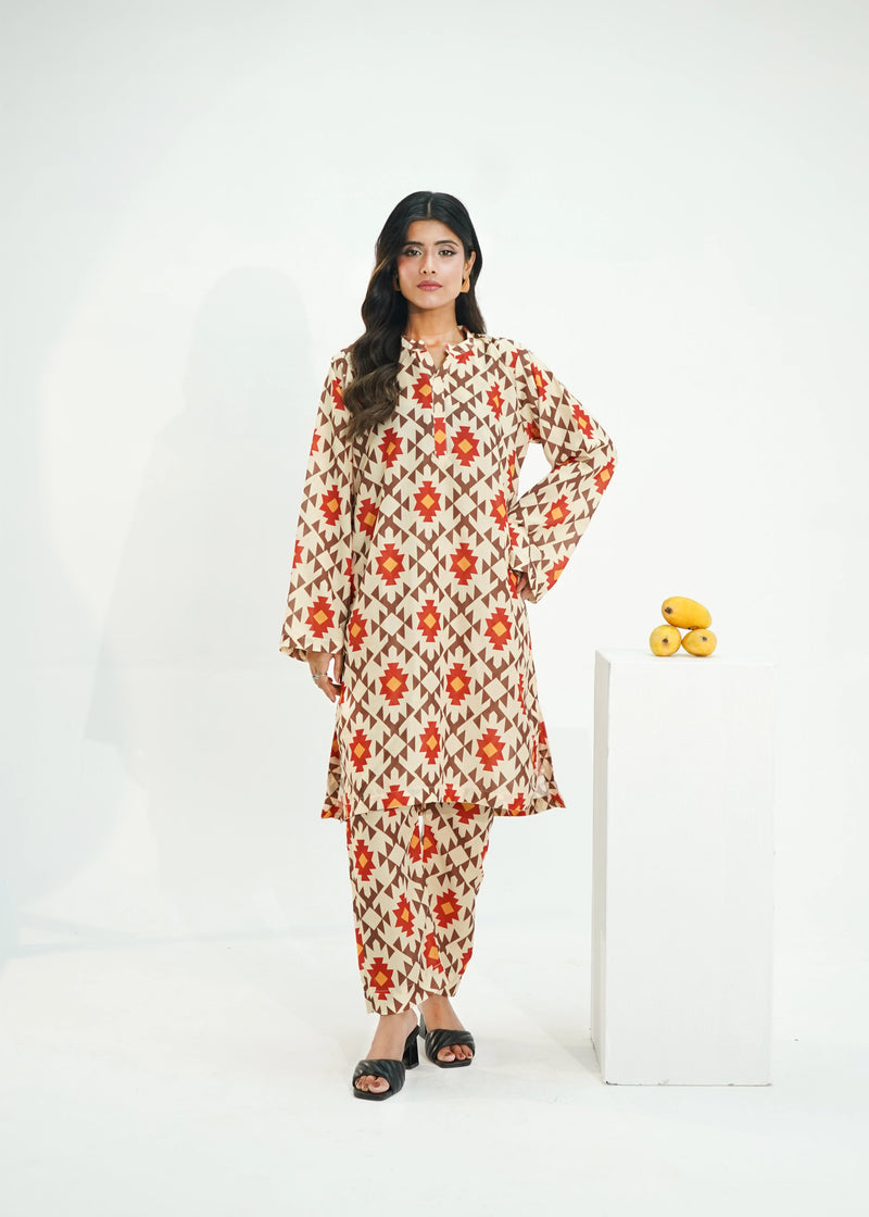 2 PIECE – DESERT MOASIC PRINTED LAWN SUITE