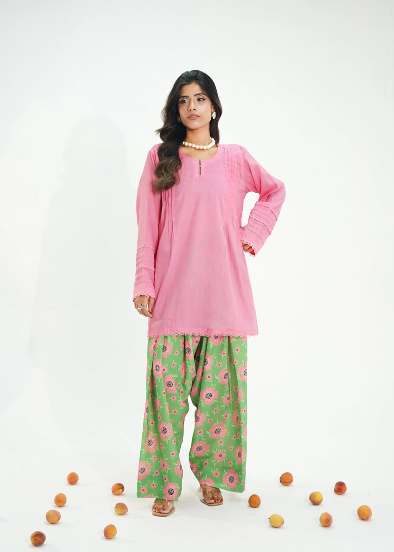 2 PIECE – PINK GARDEN LAWN SUIT