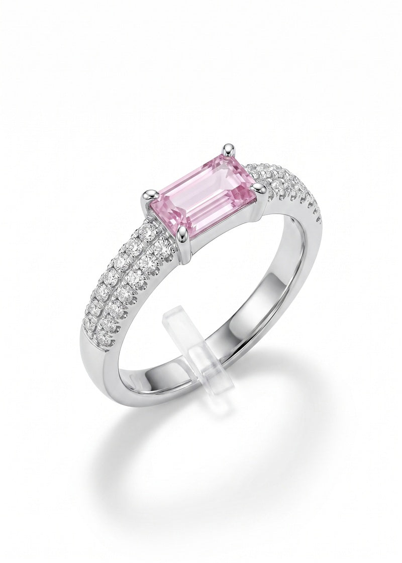Blush Crystal Emerald Ring