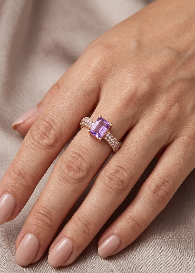 Lavender Luxe Emerald Ring