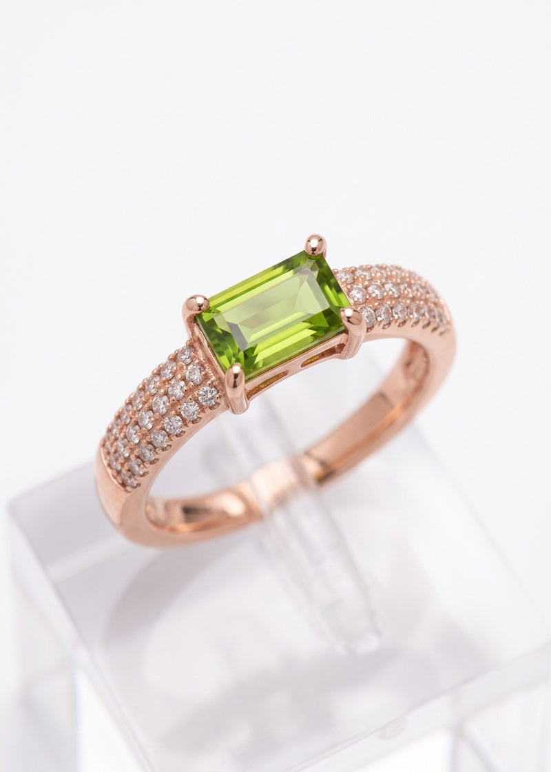 Peridot Glow Adjustable Ring