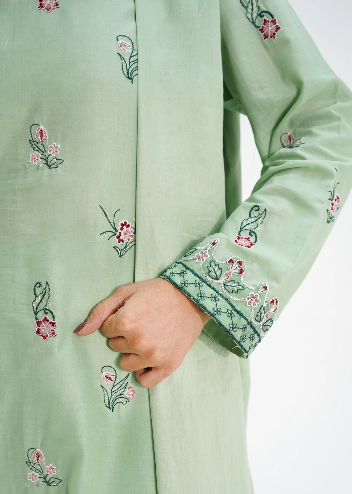 3 PIECE – PISTACHIO EMBROIDERED LAWN SUITE