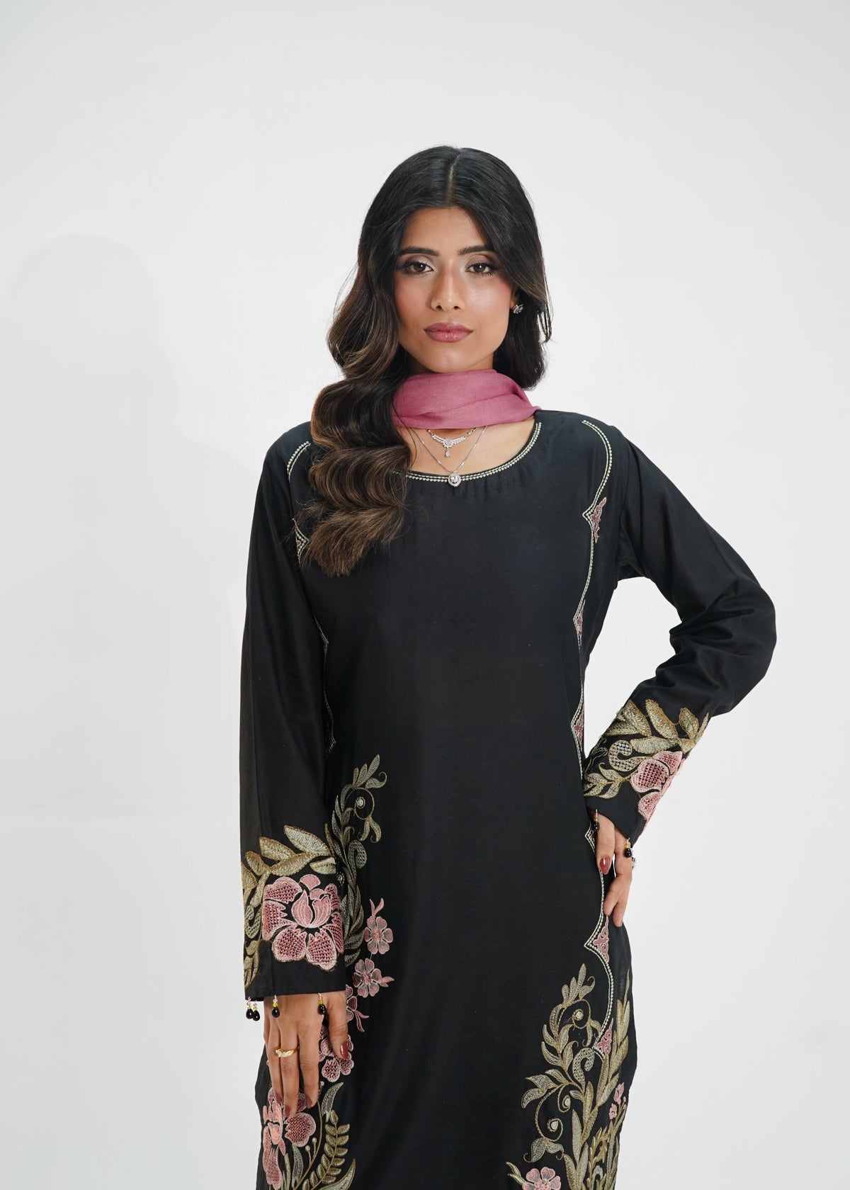 3 PIECE – MIDNIGHT BLOSSOM EMBROIDERED LAWN SUITE