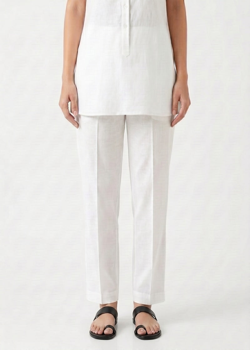 Classic White Straight Fit Trouser