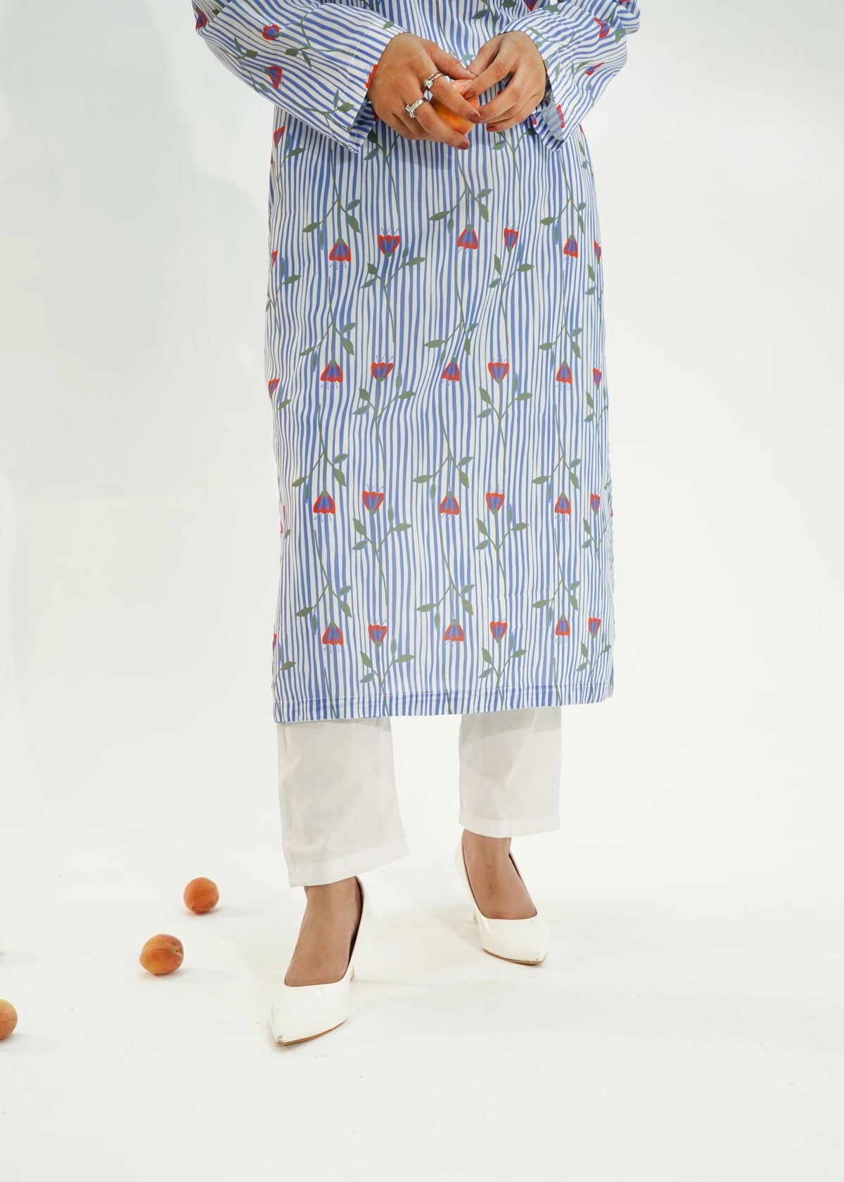 1 PIECE -BLUE STRIP LAWN SHIRT