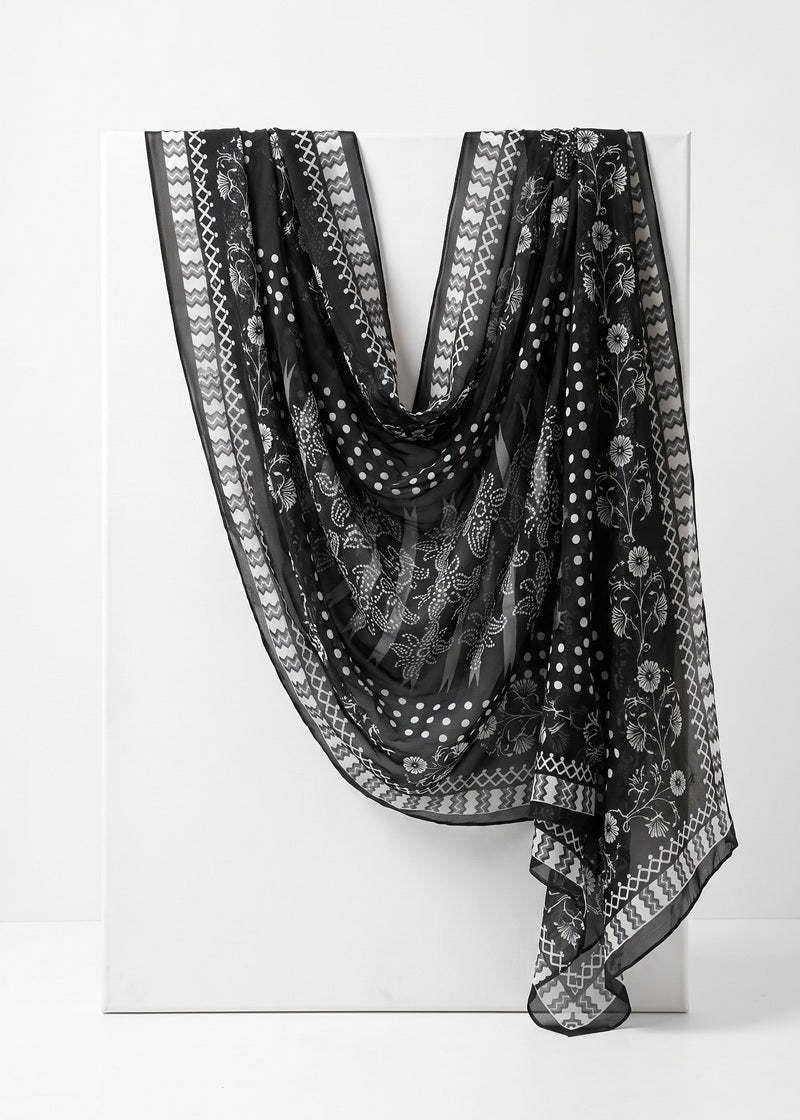 Midnight Noir Printed Lawn Dupatta