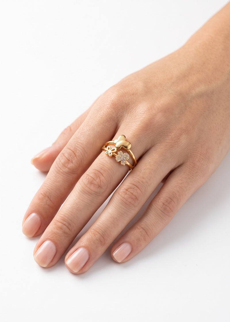 Butterfly Blossom Rose Gold Ring