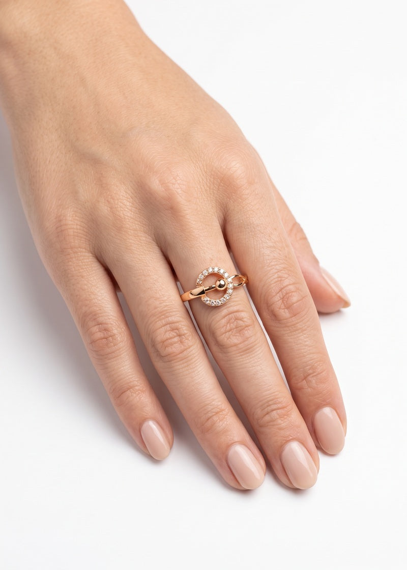 Celestia Halo Rose Gold Ring