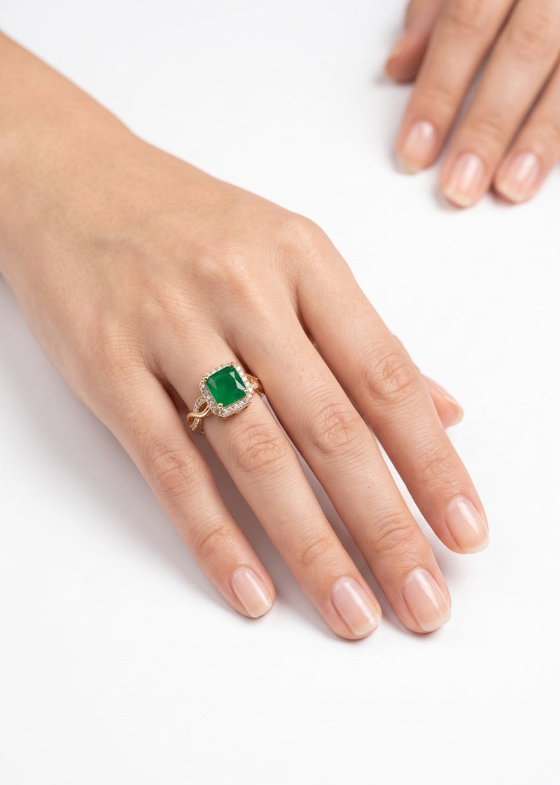 Emerald Grace Statement Adjustable Ring