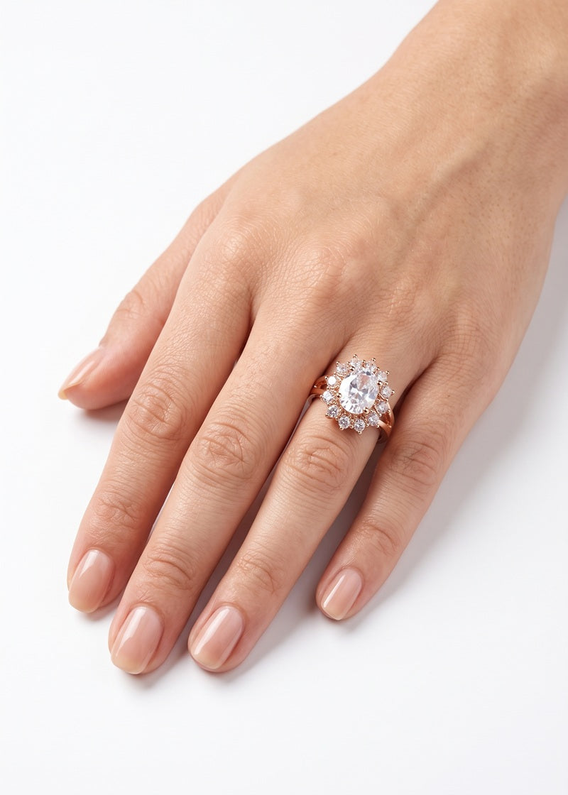 Celestial Bloom Halo Adjustable Ring