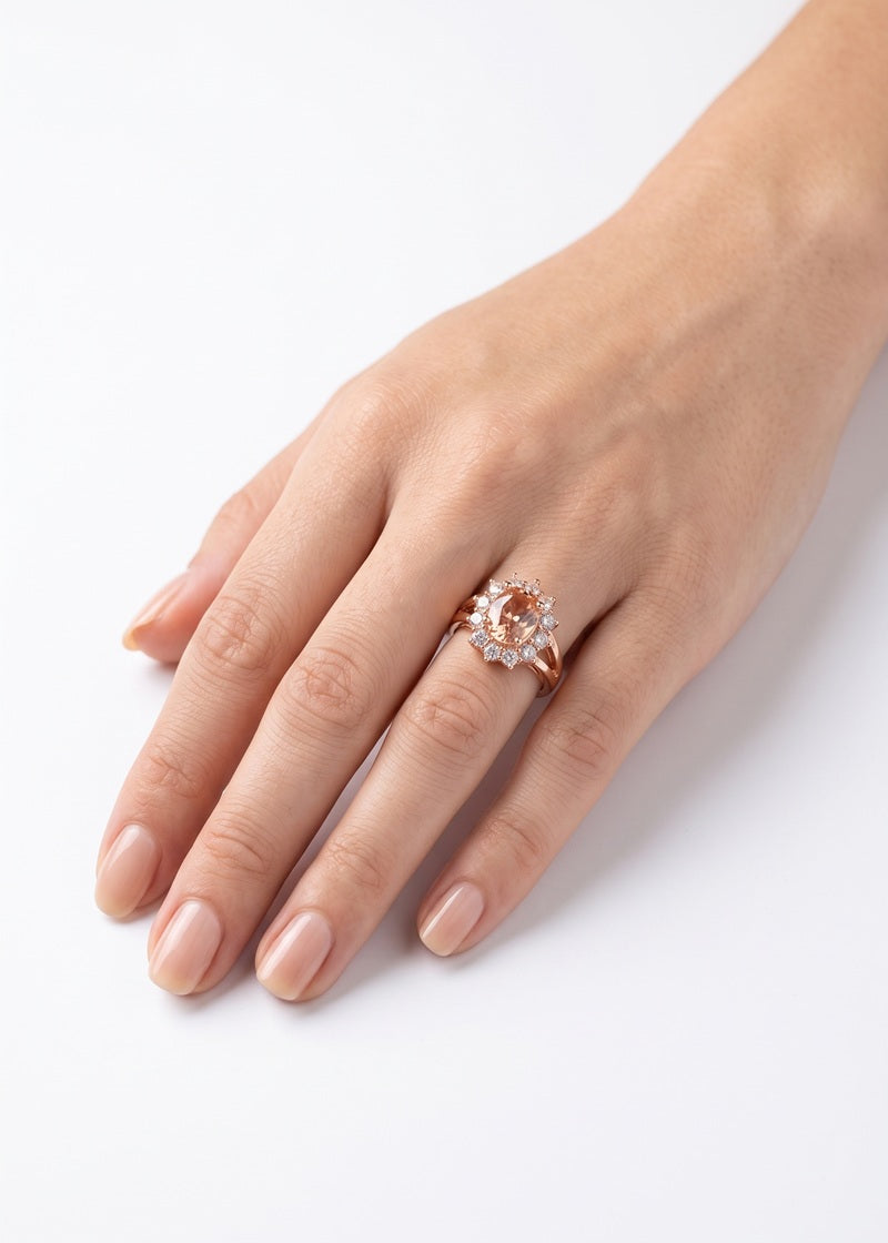 Blush Radiance Halo Adjustable Ring