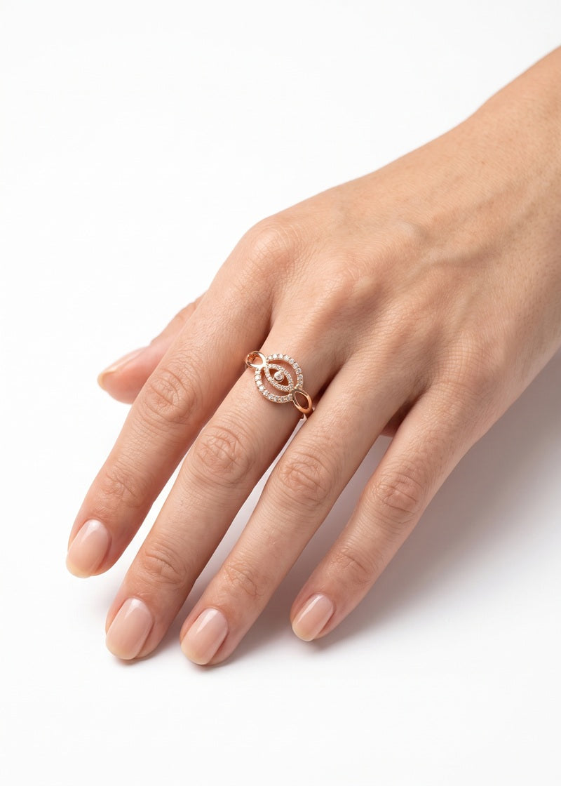 Celestia Halo Rose Gold Ring