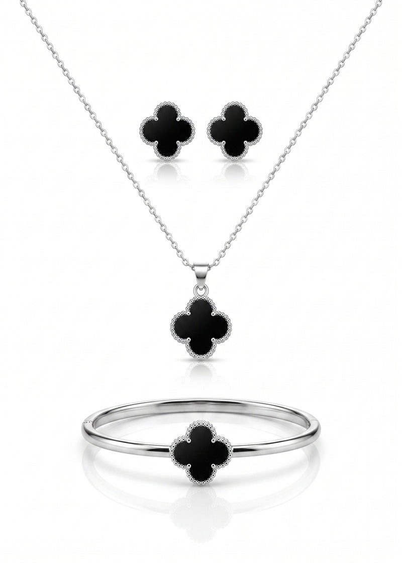 Midnight Clover Elegance Jewelry Set
