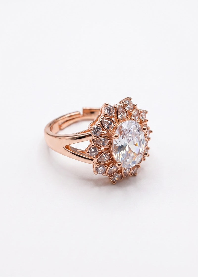 Celestial Bloom Halo Adjustable Ring