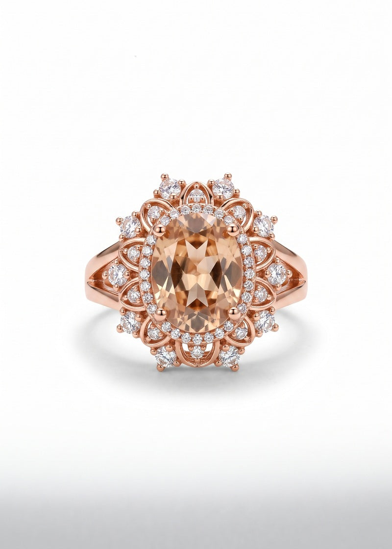 Blush Radiance Halo Adjustable Ring