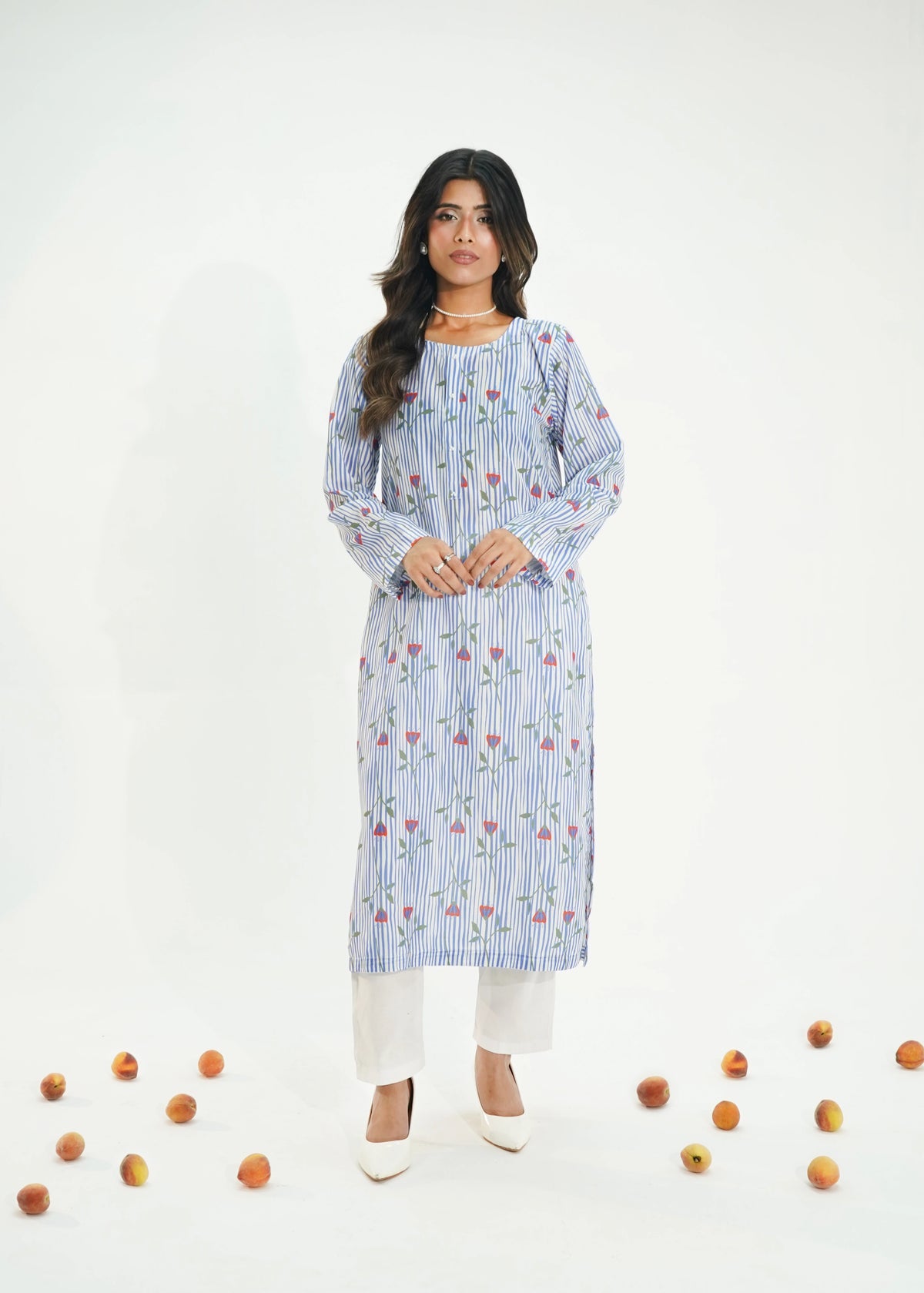 1 PIECE -BLUE STRIP LAWN SHIRT