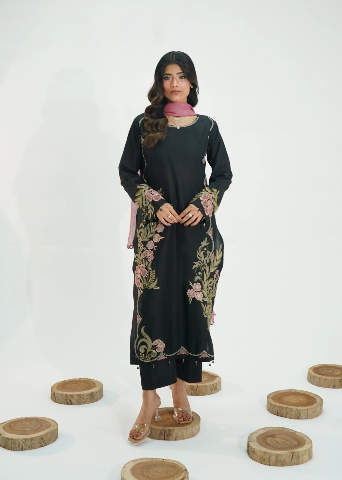 3 PIECE – MIDNIGHT BLOSSOM EMBROIDERED LAWN SUITE