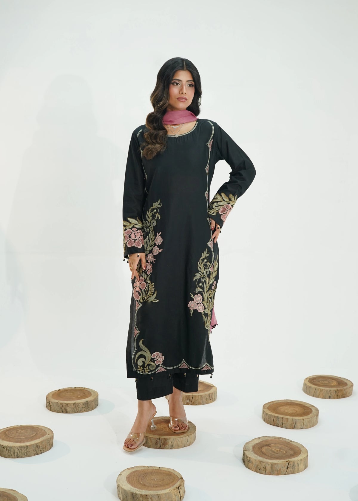 3 PIECE – MIDNIGHT BLOSSOM EMBROIDERED LAWN SUITE