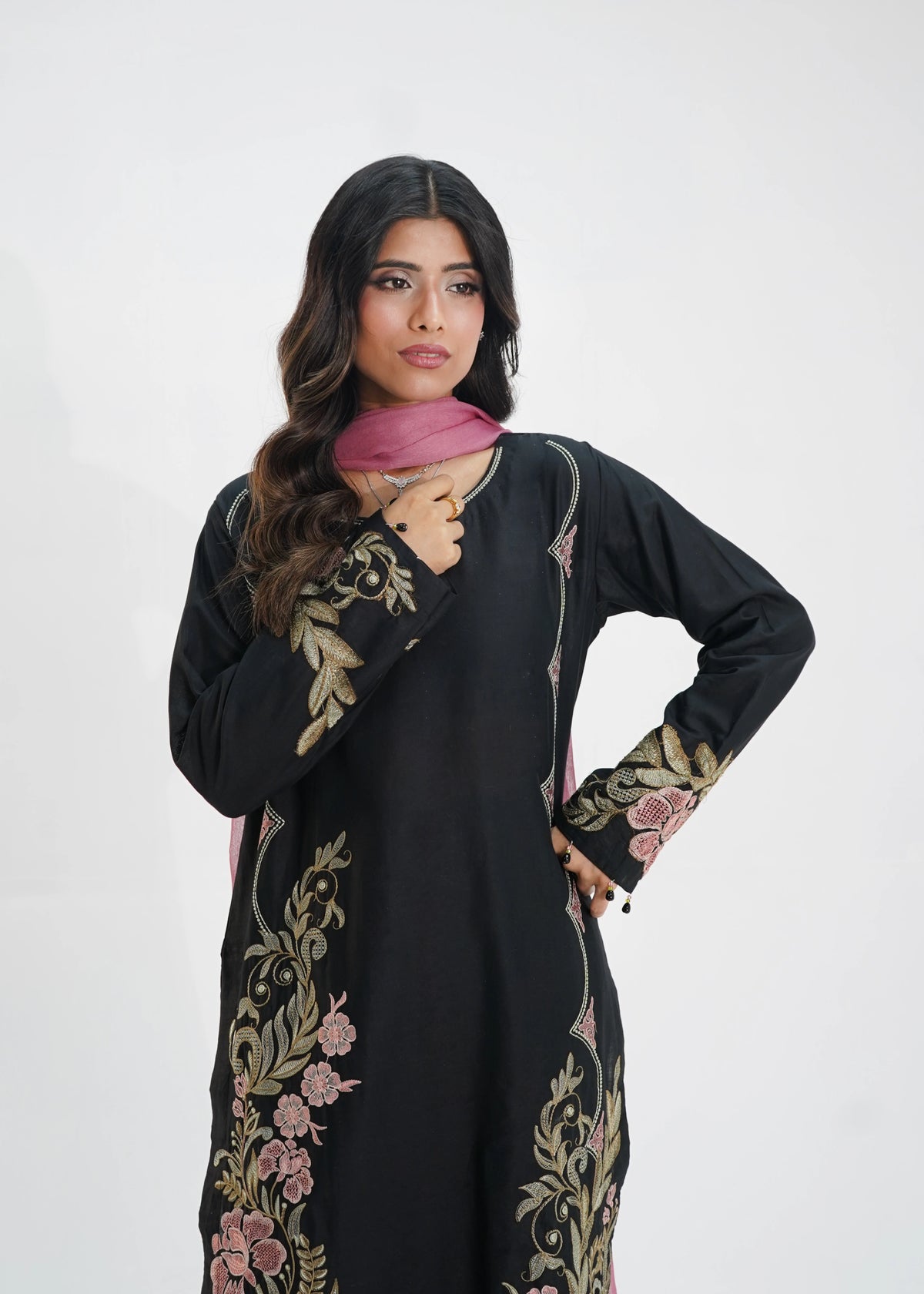 3 PIECE – MIDNIGHT BLOSSOM EMBROIDERED LAWN SUITE