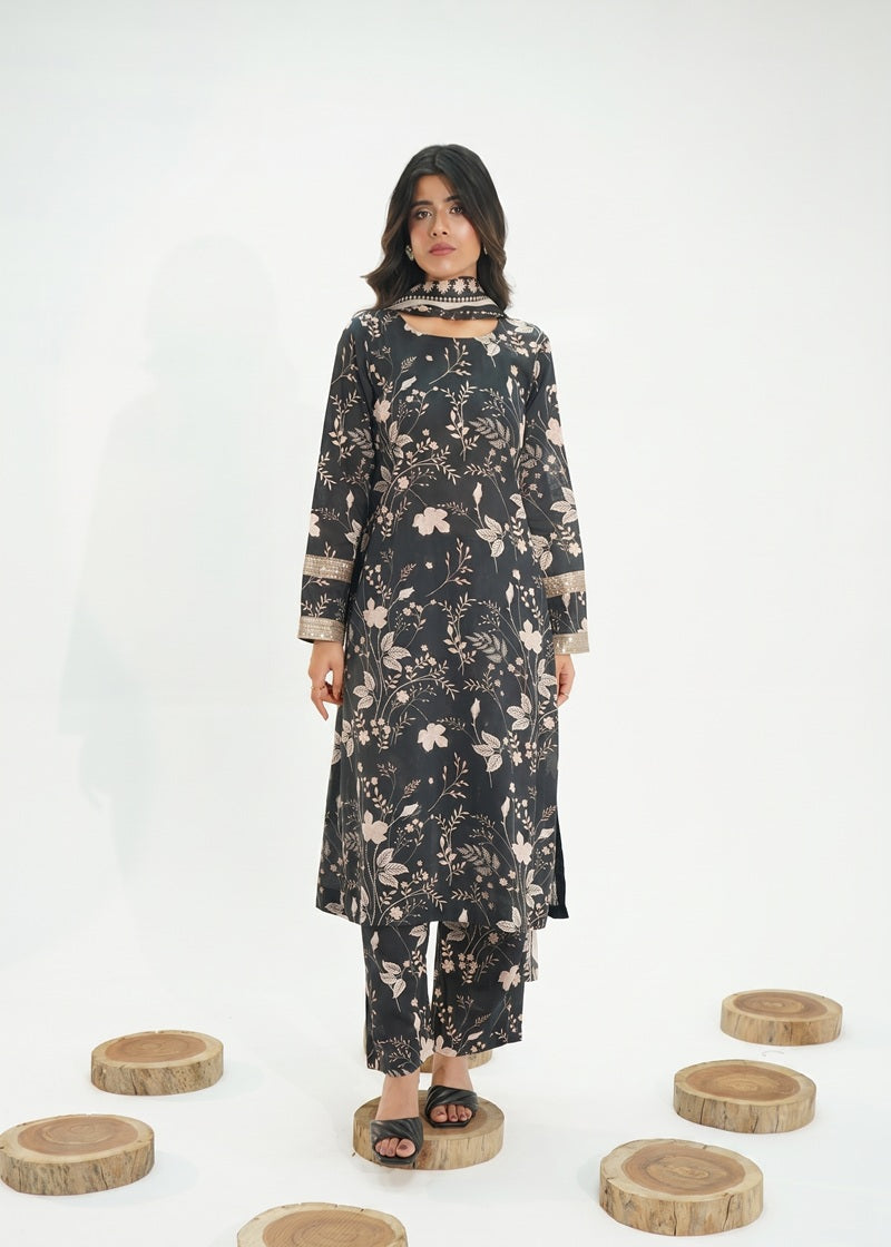 3 PIECE – MIDNIGHT BLOOM LAWN PRINT SUITE