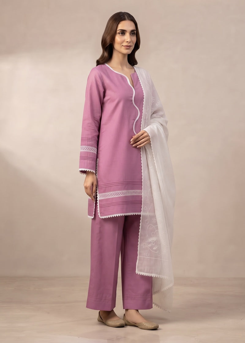 Blush Rose Embroidered 3-Piece Suit
