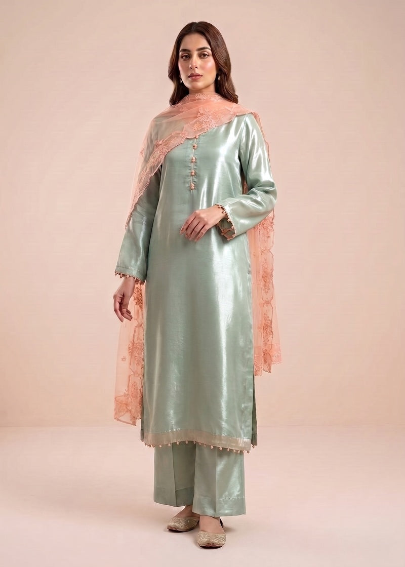 Sage Serenity – 3 Piece Silk Dress