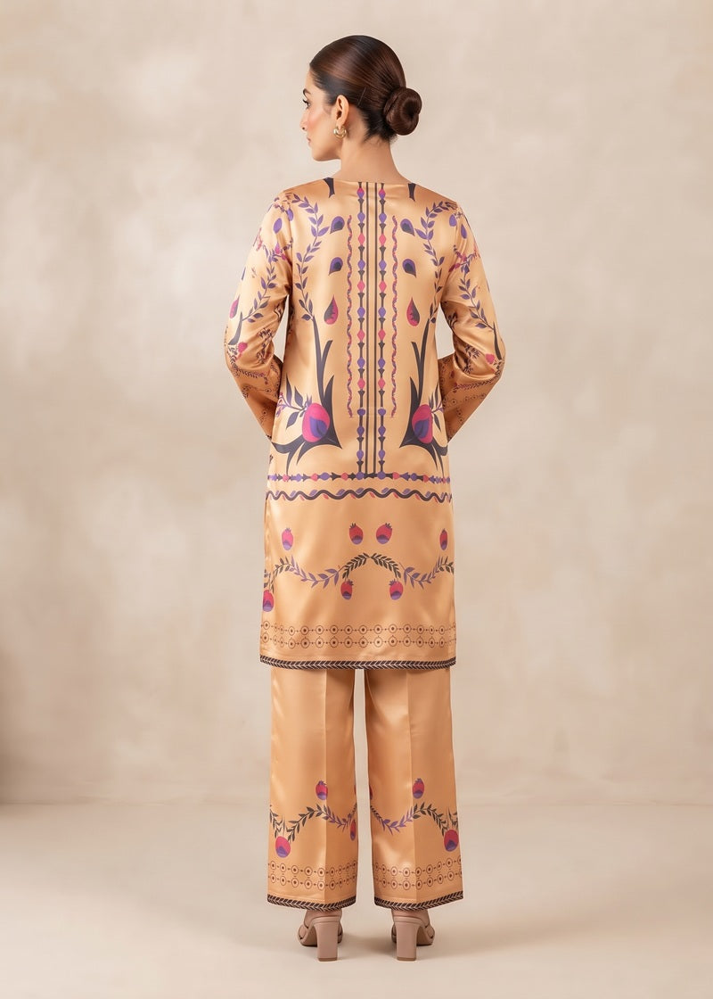 Amber Bloom Printed 2-Piece Shamoz Silk Suit