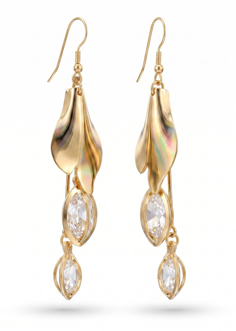 Rose Golden Drop Earrings